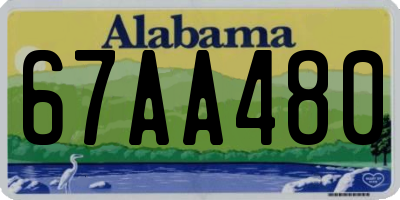 AL license plate 67AA480