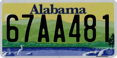 AL license plate 67AA481
