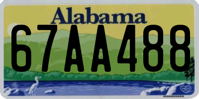 AL license plate 67AA488