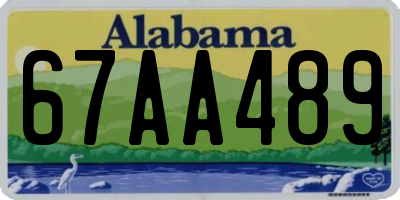 AL license plate 67AA489