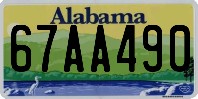 AL license plate 67AA490