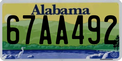 AL license plate 67AA492