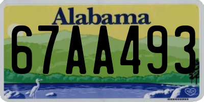 AL license plate 67AA493