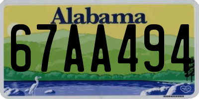 AL license plate 67AA494