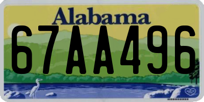 AL license plate 67AA496