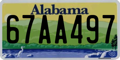AL license plate 67AA497