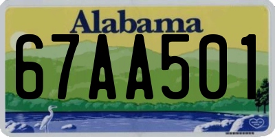AL license plate 67AA501