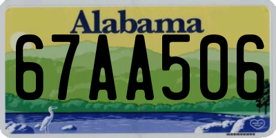 AL license plate 67AA506