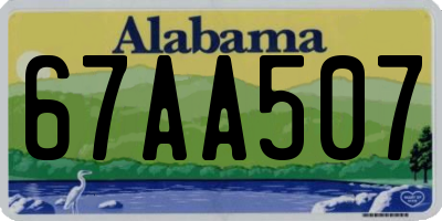 AL license plate 67AA507