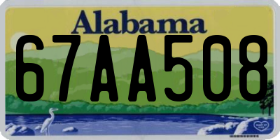 AL license plate 67AA508