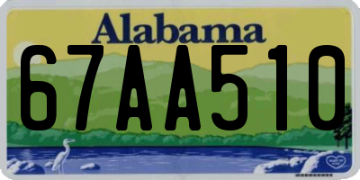 AL license plate 67AA510
