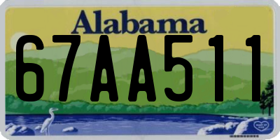 AL license plate 67AA511