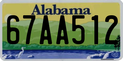 AL license plate 67AA512