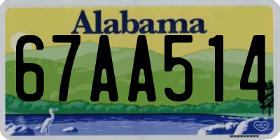 AL license plate 67AA514