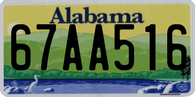 AL license plate 67AA516