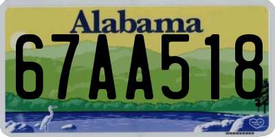 AL license plate 67AA518