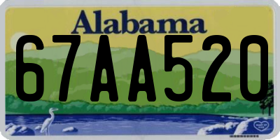 AL license plate 67AA520