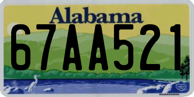 AL license plate 67AA521