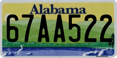 AL license plate 67AA522