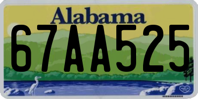AL license plate 67AA525