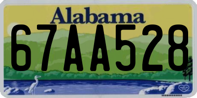 AL license plate 67AA528
