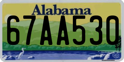 AL license plate 67AA530