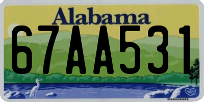 AL license plate 67AA531