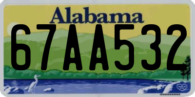 AL license plate 67AA532
