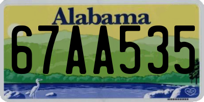 AL license plate 67AA535