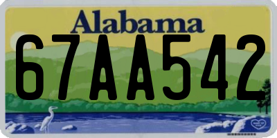 AL license plate 67AA542