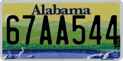 AL license plate 67AA544
