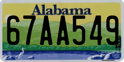 AL license plate 67AA549