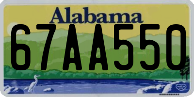 AL license plate 67AA550