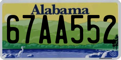 AL license plate 67AA552