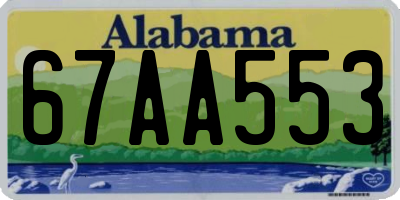 AL license plate 67AA553