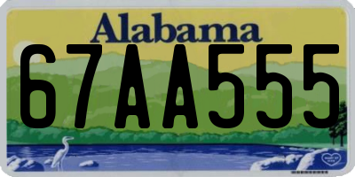 AL license plate 67AA555