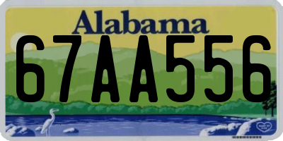 AL license plate 67AA556