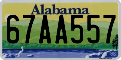 AL license plate 67AA557