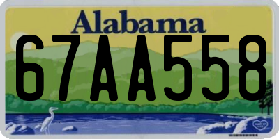 AL license plate 67AA558