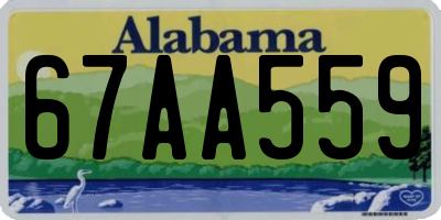 AL license plate 67AA559