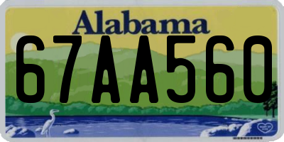 AL license plate 67AA560