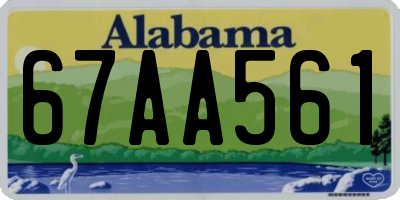 AL license plate 67AA561