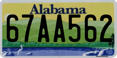 AL license plate 67AA562