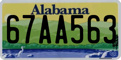 AL license plate 67AA563