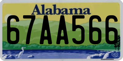AL license plate 67AA566