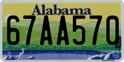AL license plate 67AA570