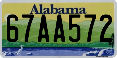 AL license plate 67AA572