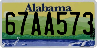 AL license plate 67AA573