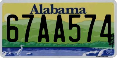 AL license plate 67AA574