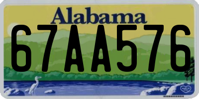 AL license plate 67AA576